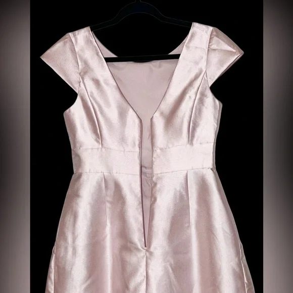 NWT Alfred Sung D767 Pink Cap Sleeve Pleated Skirt Dress with Pockets, Size 6R - Picture 10 of 15